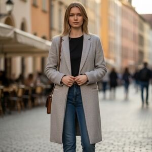 Ann Taylor Light Gray Women's Blazer Coat